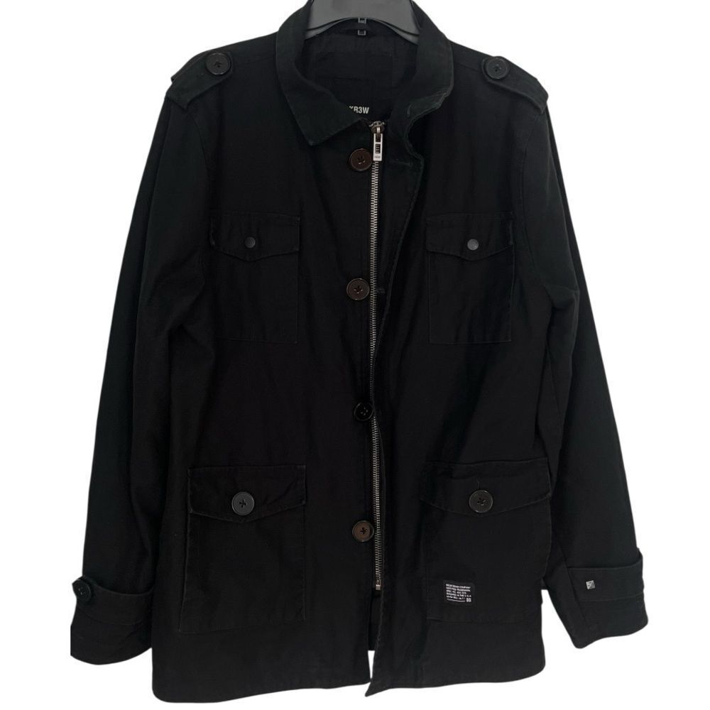 KR3W Denim Men's Black Utility Jacket Sz S
